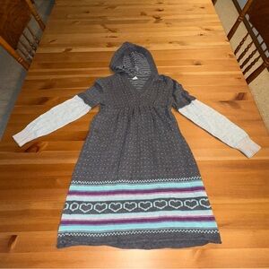 Old Navy Vintage Y2K Girls Size 8 Knit Sweater Dress Hearts